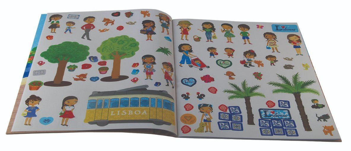 Sticker book inside spread